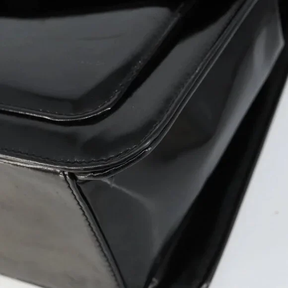 CHANEL Flap Chain Shoulder Bag Patent leather Black Silver CC Auth bs30494 - Picture 11 of 15